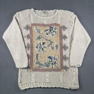 Vintage JJ Fargo Hand-Knit Chunky Sweater Cottage Sweater Women’s Size Large